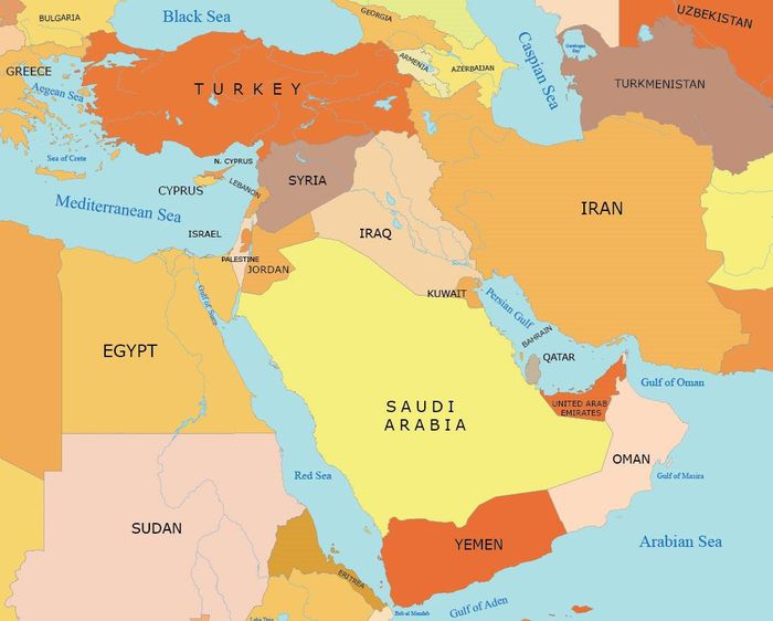 Kuwait có vị trí địa chiến lược, nằm bên bờ vịnh Ba Tư, giáp Iraq và Saudi Arabia, gần Iran. Ảnh minh họa: GIS Geography 