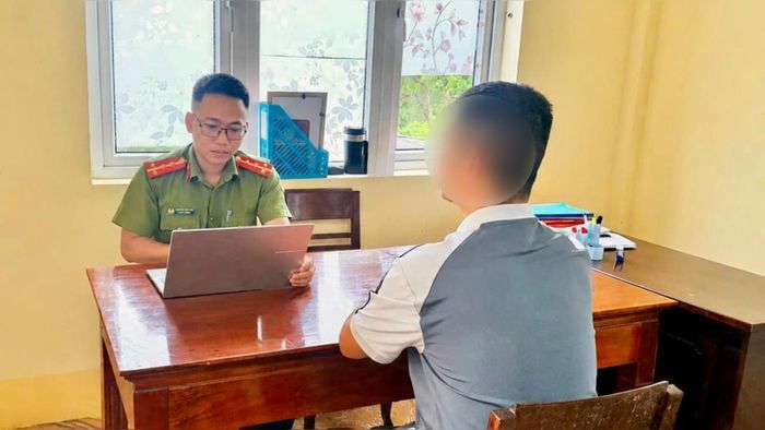 Công an xã Bến Quan làm việc với ông T.A.Đ.