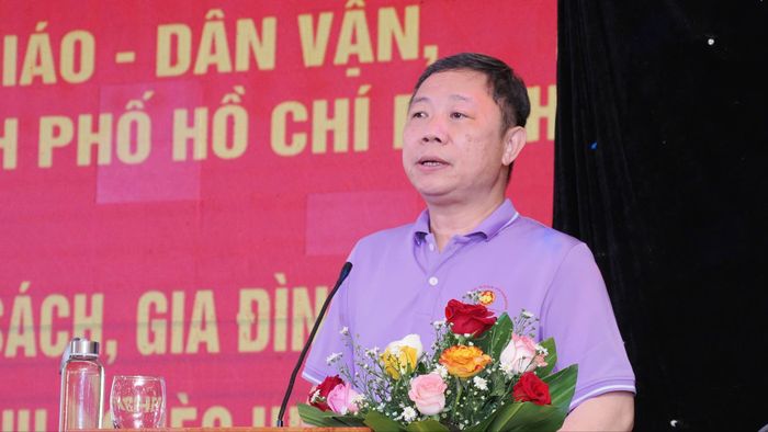  Đồng chí Dương Anh Đức phát biểu tại chương trình. Ảnh: HOÀNG HÙNG 