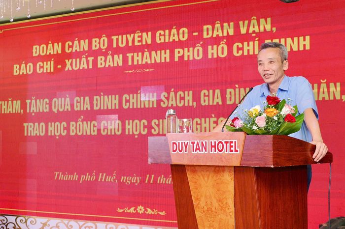  Trưởng Ban Tuyên giáo và Dân vận Thành ủy Huế Hoàng Khánh Hùng phát biểu tại chương trình. Ảnh: HOÀNG HÙNG 