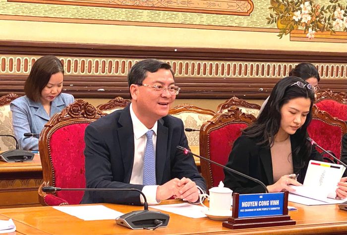 Phó Chủ tịch UBND TPHCM Nguyễn Công Vinh phát biểu tại buổi làm việc. Ảnh: XUÂN HẠNH 