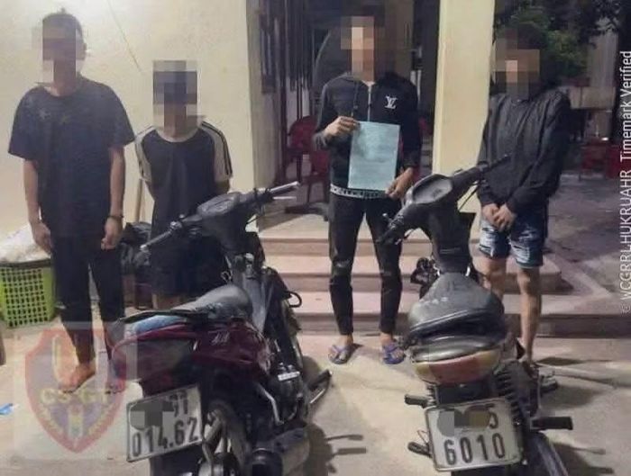 Nhóm đối tượng bị phát hiện gây rối tại cơ quan Công an. Ảnh CA Gia Lai