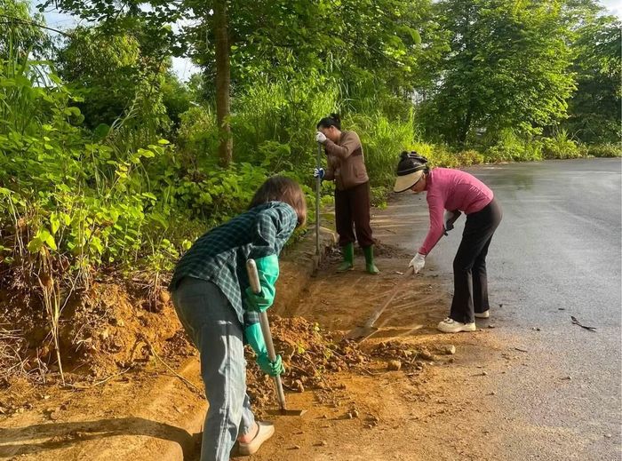 Những đoạn vỉa hè cỏ mọc um tùm được nhóm của anh Khánh dọn dẹp sạch sẽ. Ảnh: NVCC
