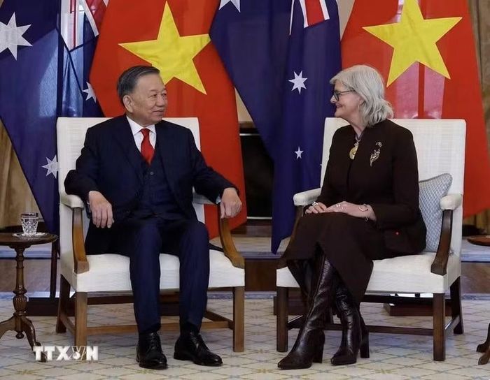 Tổng Bí thư, Chủ tịch nước Tô Lâm hội kiến Toàn quyền Úc Sam Mostyn. Ảnh: TTXVN