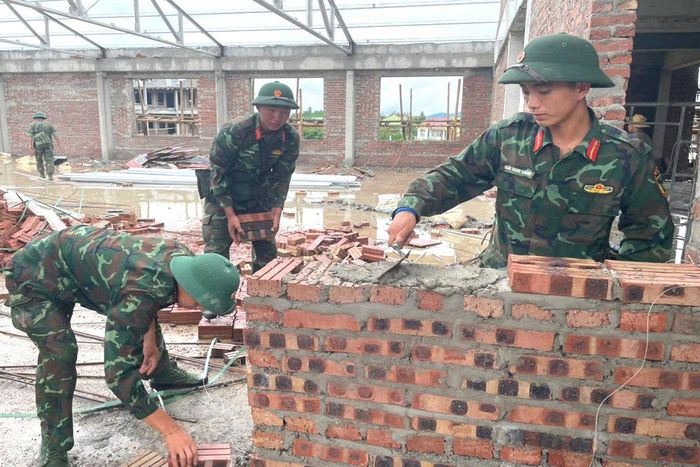 Công trình đang được tập trung nhân lực, phấn đấu hoàn thành các hạng mục chính trước ngày 26/8.
