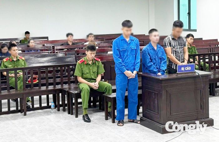 Các bị cáo tại phiên xử.