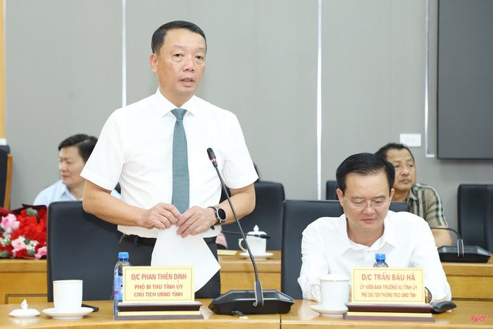 Chủ tịch UBND tỉnh Phan Thiên Định phát biểu giao nhiệm vụ.