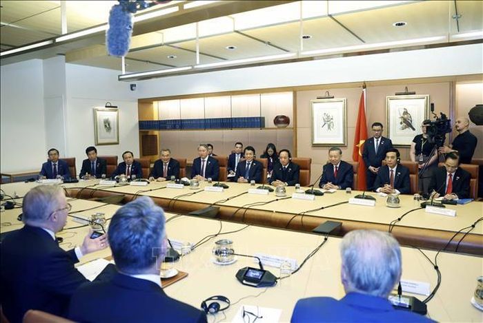 Tổng Bí thư, Chủ tịch nước Tô Lâm hội đàm chính thức với Thủ tướng Australia Anthony Albanese. Ảnh: Thống Nhất/TTXVN