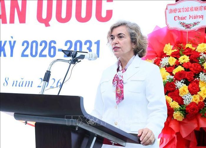 Đại sứ Đặc mệnh toàn quyền Vương quốc Tây Ban Nha tại Việt Nam, bà Carmen Cano de Lasala phát biểu. Ảnh: An Đăng/TTXVN