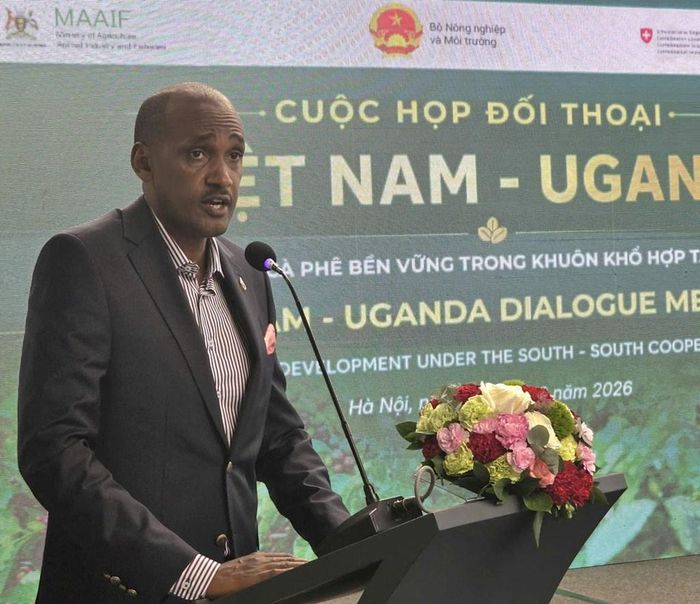 Ông Frank K. Tumwebaze, Bộ trưởng Bộ Nông nghiệp, Chăn nuôi và Thủy sản Uganda. Ảnh: Bích Hồng/Bnews/vnanet.vn