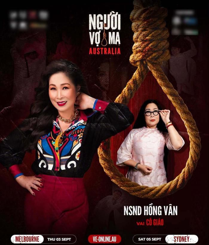 NSND Hồng Vân cùng ê-kíp chuẩn bị đưa vở Người vợ ma sang Úc biểu diễn, đánh dấu một hành trình đặc biệt của tác phẩm sau nhiều năm gắn bó với khán giả. Ảnh: FBNV.