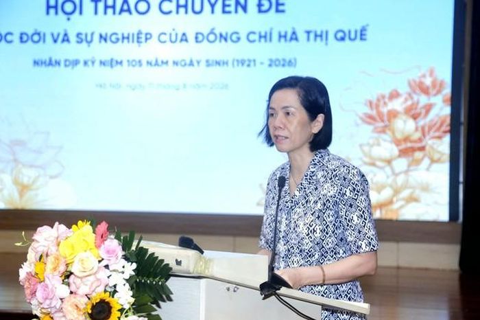 ThS. Nguyễn Thị Minh Hương, Phó Chủ tịch Hội LHPN Việt Nam, phát biểu đề dẫn tại Hội thảo