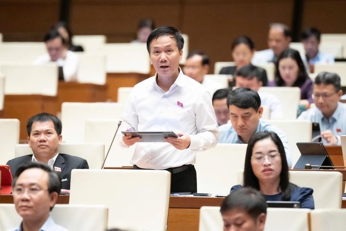 Đại biểu Lâm Văn Đoan (đoàn Lâm Đồng) phát biểu