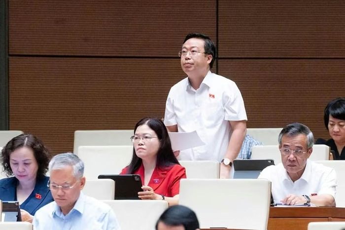 Đại biểu Nguyễn Đại Thắng, Đoàn ĐBQH tỉnh Hưng Yên, phát biểu