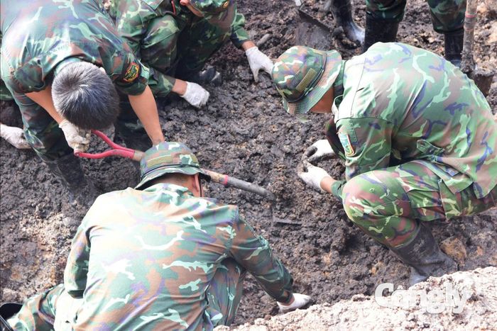 Tiếp tục quy tập 12 bộ hài cốt liệt sĩ tại Công viên Lê Thị Riêng.