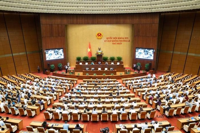 Quốc hội tiến hành thảo luận tại hội trường về dự án Luật Phát triển đô thị.