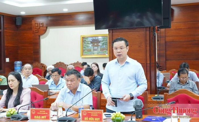 Ông Đỗ Hữu Huy, Chủ tịch UBND tỉnh Đắk Lắk phát biểu tại buổi làm việc.