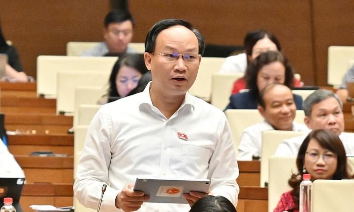 Đồng chí Phạm Văn Thịnh phát biểu.