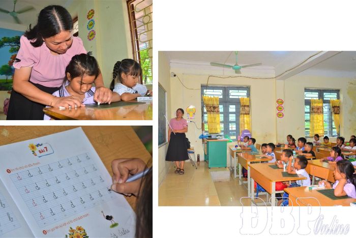 Lớp tăng cường tiếng Việt tại Trường Phổ thông Nội trú Tiểu học và THCS Thanh Yên.