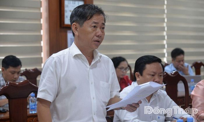 Đại diện các đơn vị phát biểu tại buổi làm việc.