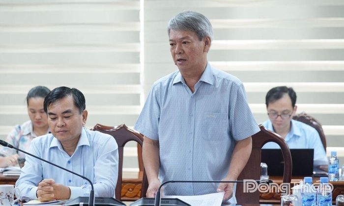 Đại diện các đơn vị phát biểu tại buổi làm việc.