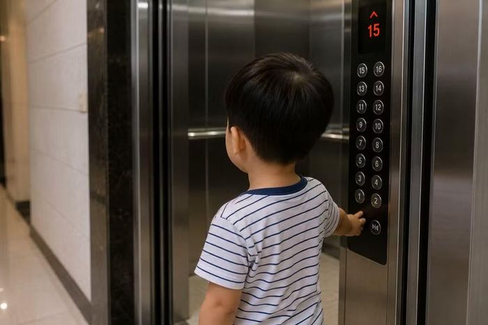 Không để trẻ tự sử dụng thang máy là biện pháp phòng ngừa cần thiết. Ảnh minh họa: AI