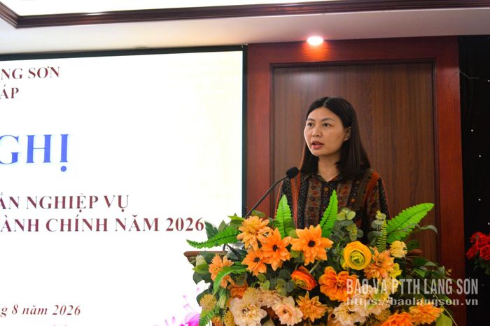 Lãnh đạo Sở Tư pháp phát biểu tại hội nghị