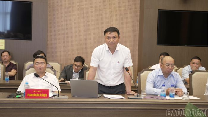 Đại diện các doanh nghiệp khai thác, chế biến khoáng sản phát biểu tại hội nghị.