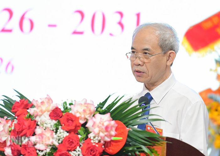 Luật gia Đoàn Văn Hùng, Chủ tịch Hội Luật gia tỉnh phát biểu khai mạc Đại hội.