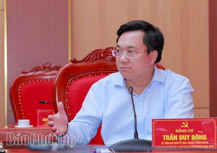 Đồng chí Chủ tịch UBND tỉnh Trần Duy Đông cho ý kiến một số nội dung quan trọng tại hội nghị.