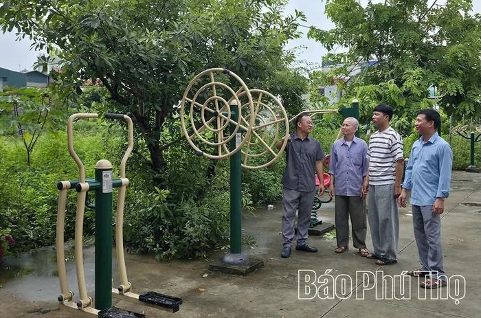 Thiết bị thể thao ngoài trời tại Nhà văn hóa thôn Quang Vinh, xã Bình Tuyền được đầu tư bài bản, đáp ứng tiêu chuẩn nông thôn mới nâng cao.