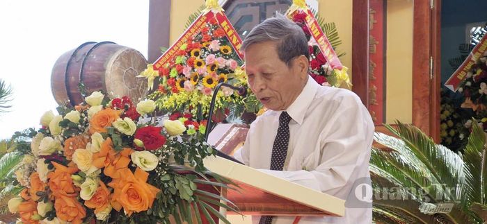 PGS.TS. Đỗ Bang, Phó Chủ tịch Hội Khoa học Lịch sử Việt Nam phát biểu tại buổi lễ - Ảnh: M.T