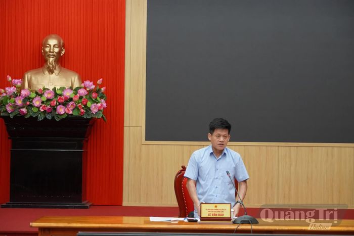 Đồng chí Lê Văn Bảo, Phó Chủ tịch UBND tỉnh phát biểu kết luận tại buổi làm việc - Ảnh: H.N