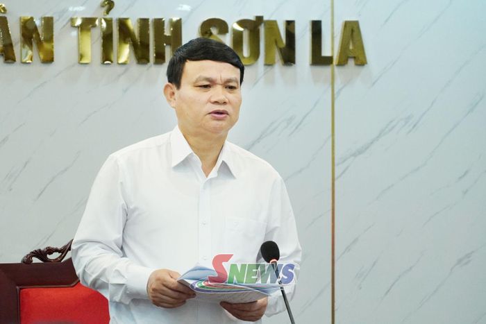 Đồng chí Đặng Ngọc Hậu, Phó Chủ tịch UBND tỉnh, phát biểu chỉ đạo tại cuộc làm việc.