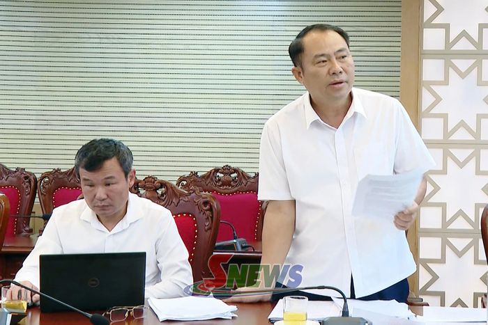 Lãnh đạo Chi cục Quản lý thị trường phát biểu tại cuộc làm việc.