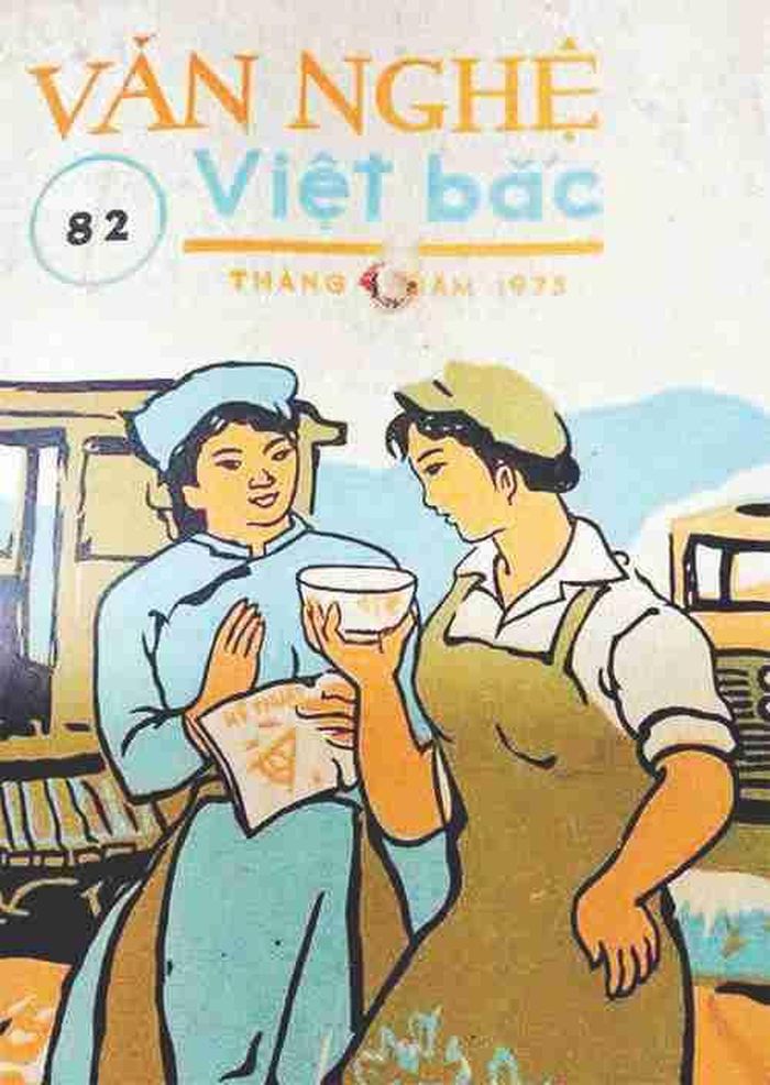 Trang bìa Tạp chí Văn nghệ Việt Bắc số 82 năm 1975 đăng bài thơ “Tiếng hát sông Công” của Ngọc Bái.