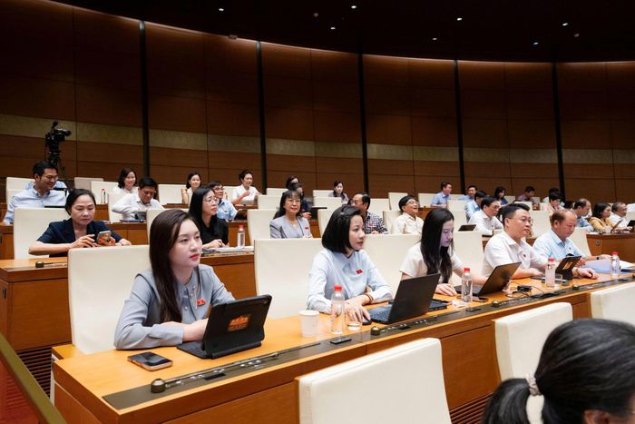 Quang cảnh phiên họp sáng 11/8 thảo luận về dự án Luật Phát triển đô thị. Ảnh: Media Quốc hội.