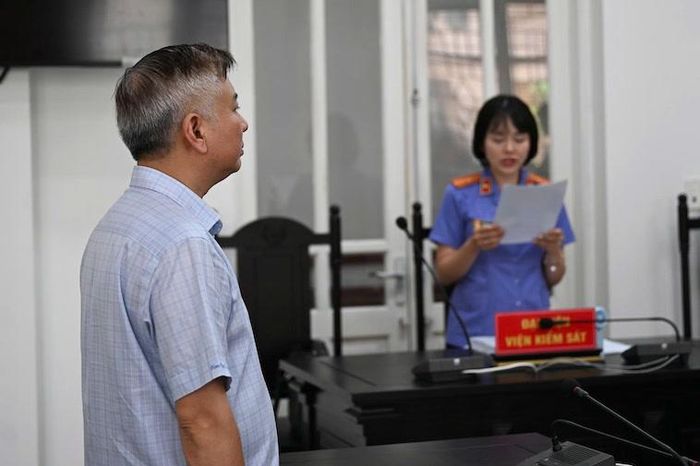 Bị cáo Nguyễn Ngọc Ngân tại phiên tòa sơ thẩm.