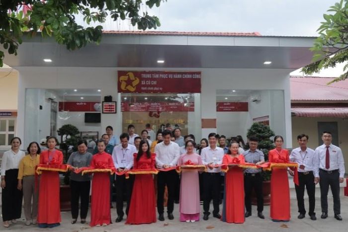 Ông Phạm Kiều Hưng, Phó Bí thư Đảng ủy, Chủ tịch UBND xã Củ Chi, tại lễ khánh thành Trung tâm Phục vụ hành chính công xã.