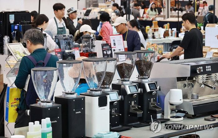 Một triển lãm ngành cà phê tổ chức tại thành phố Busan, Hàn Quốc, tháng 5/2026. Ảnh: Yonhap