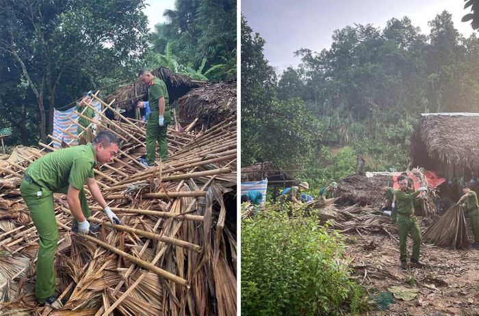 Công an xã Liên Hiệp đã khẩn trương phối hợp với các lực lượng, giúp gia đình bà Nguyễn Thị Thời khắc phục hậu quả, sớm ổn định đời sống.