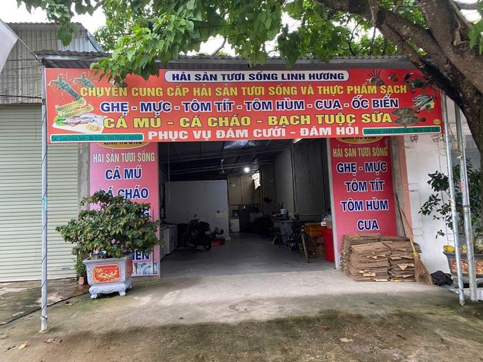 Cửa hàng buôn bán hải sản giả mạo do Hương dựng lên. Ảnh: Công an tỉnh Nghệ An.