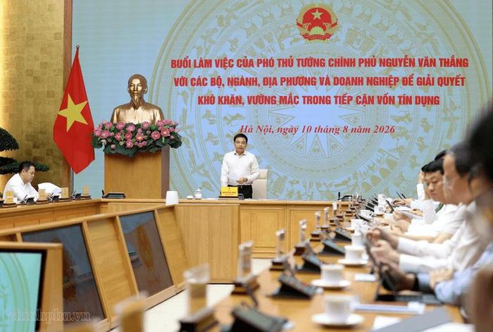 Phó Thủ tướng đặc biệt lưu ý không chỉ quan tâm tới lãi suất công bố mà phải quan tâm đến chi phí vốn thực tế doanh nghiệp phải trả - Ảnh: chinhphu.vn/Đức Tuân