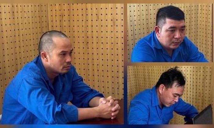 Các đối tượng trong đường dây trộm cắp xe máy. Ảnh CA Gia Lai.