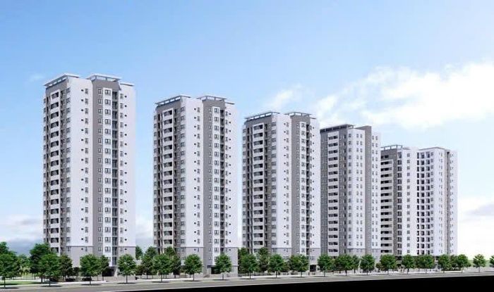 Phối cảnh tổng thể Dự án đầu tư xây dựng nhà ở cho thuê Thành phố tại Khu đô thị mới Pháp Vân - Tứ Hiệp. Ảnh: Ban Quản lý dự án đầu tư xây dựng công trình dân dụng thành phố Hà Nội