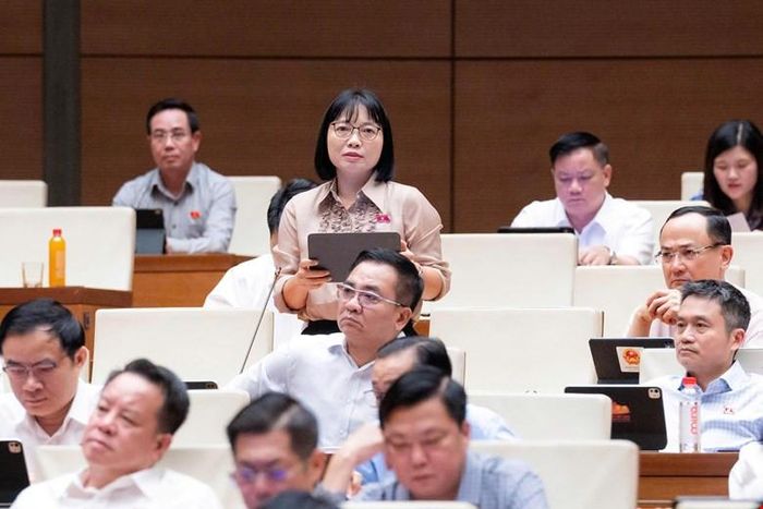 Đại biểu Quốc hội Nguyễn Thị Việt Nga (Đoàn Hải Phòng) phát biểu. Ảnh: Quochoi.vn