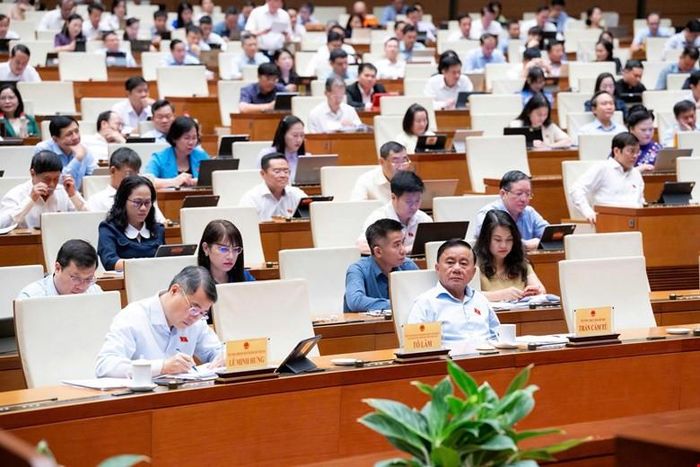 Các đại biểu Quốc hội thảo luận ở hội trường về dự án Luật Phát triển đô thị. Ảnh: Quochoi.vn