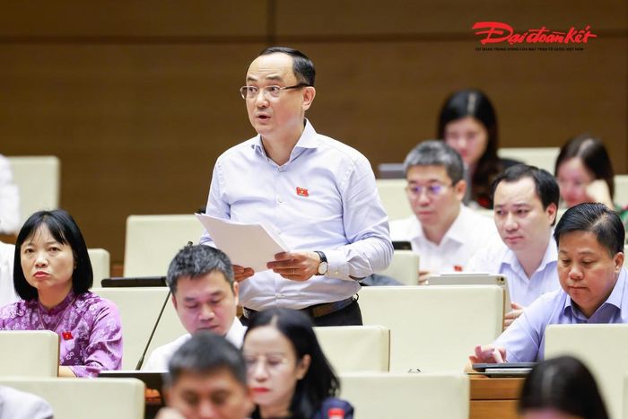Đại biểu Nguyễn Ngọc Sơn, đoàn TP Hải Phòng phát biểu. Ảnh: Quang Vinh
