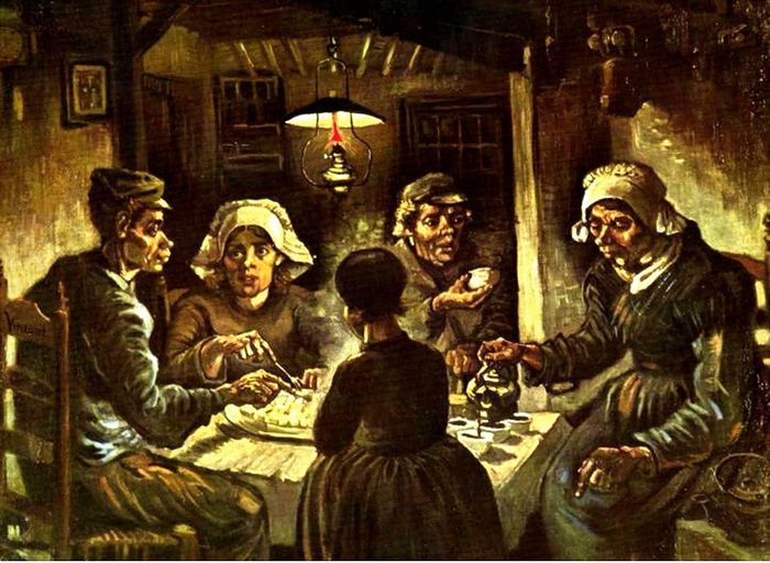  Bức tranh Những người ăn khoai của Vincent van Gogh, sáng tác vào năm 1885. Ảnh: wikipedia. 