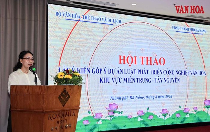 Phó Giám đốc Sở VHTTDL TP. Đà Nẵng Nguyễn Thị Hội An phát biểu tại hội thảo